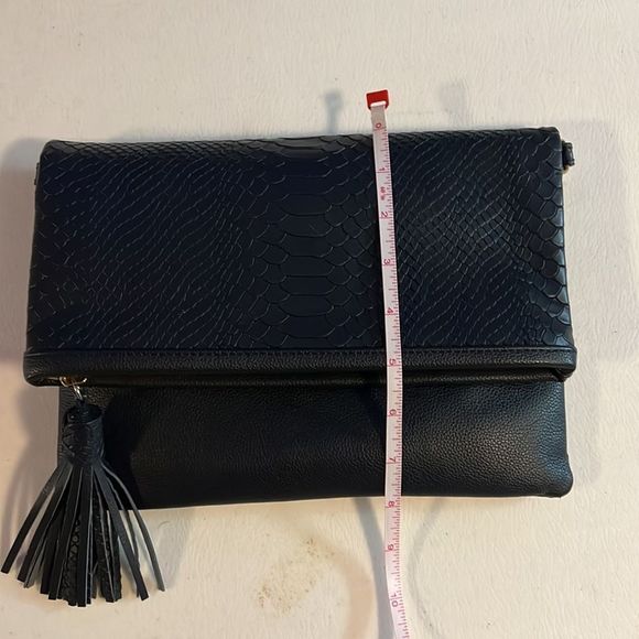 Gigi New York Rachel Fold Over Clutch Navy Blue - Picture 12 of 13